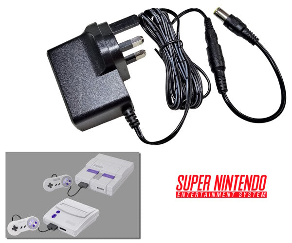 Alimentation secteur régulée pour Nintendo Super NES US (NTSC) avec prise UK