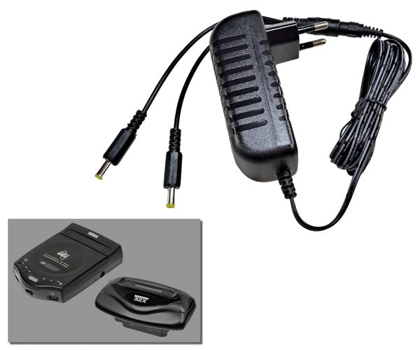Regulated 2-in-1 power supply for Sega Multi-Mega/CDX + 32X with EU plug