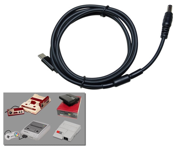 USB-C Power Cable for Nintendo Famicom, AV, Super Famicom and Disk System