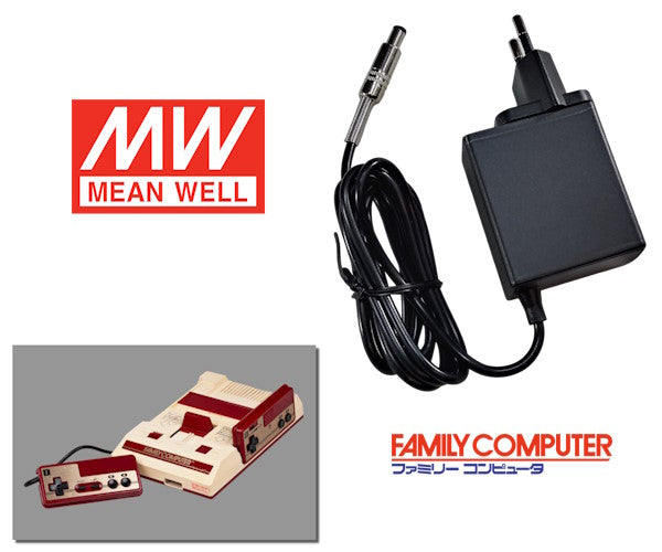 Regulated Mean Well power supply for Nintendo Famicom with EU plug