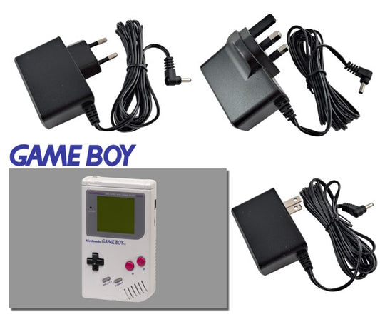 EU, US and UK plug regulated power supplies for the original Nintendo Game Boy