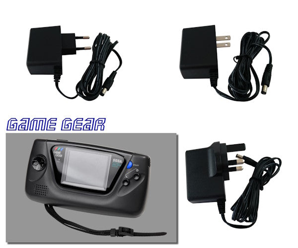 EU, US and UK plug regulated power supplies for Sega Game Gear