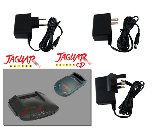 EU, US and UK plug regulated power supplies for Atari Jaguar & CD