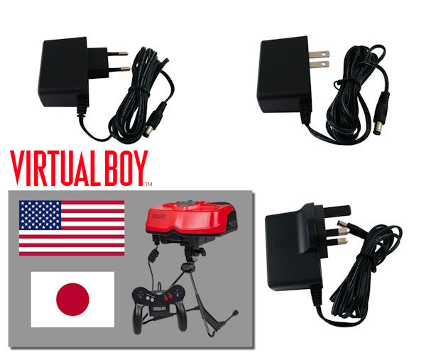 Alimentations secteur régulées avec prise FR, US et UK pour Nintendo Virtual Boy