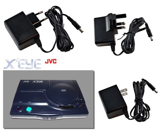 EU, US and UK plug regulated power supplies for JVC X'Eye