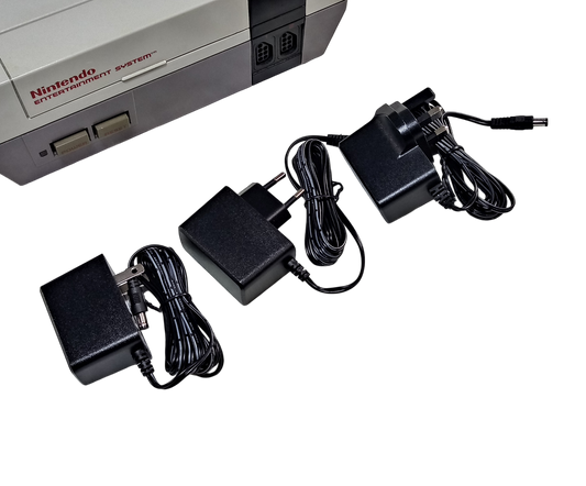 EU, US and UK plug regulated power supply for Nintendo NES US (NTSC)