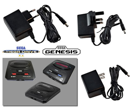 Alimentations secteur régulées avec prise FR, US et UK pour Sega Mega Drive 2 et Genesis 2