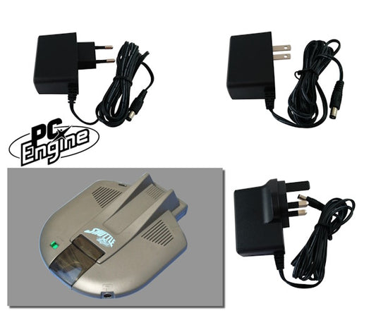 EU, US and UK plug regulated power supplies for NEC PC Engine Shuttle