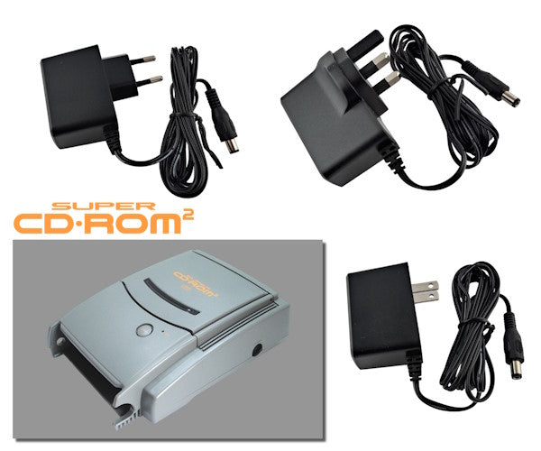 EU, US and UK plug regulated power supplies for NEC PC Engine Super CD-Rom²